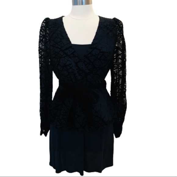 & Other Stories Velvet Burnout Wrap Blouse Size 8 - Picture 6 of 10